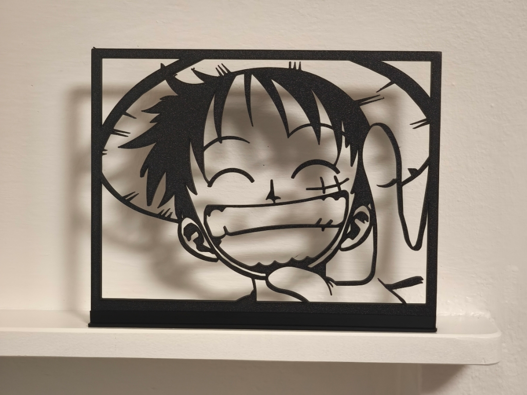 🏴☠️ Cadre 3D – Portrait de Monkey D. Luffy (25 cm) 💥