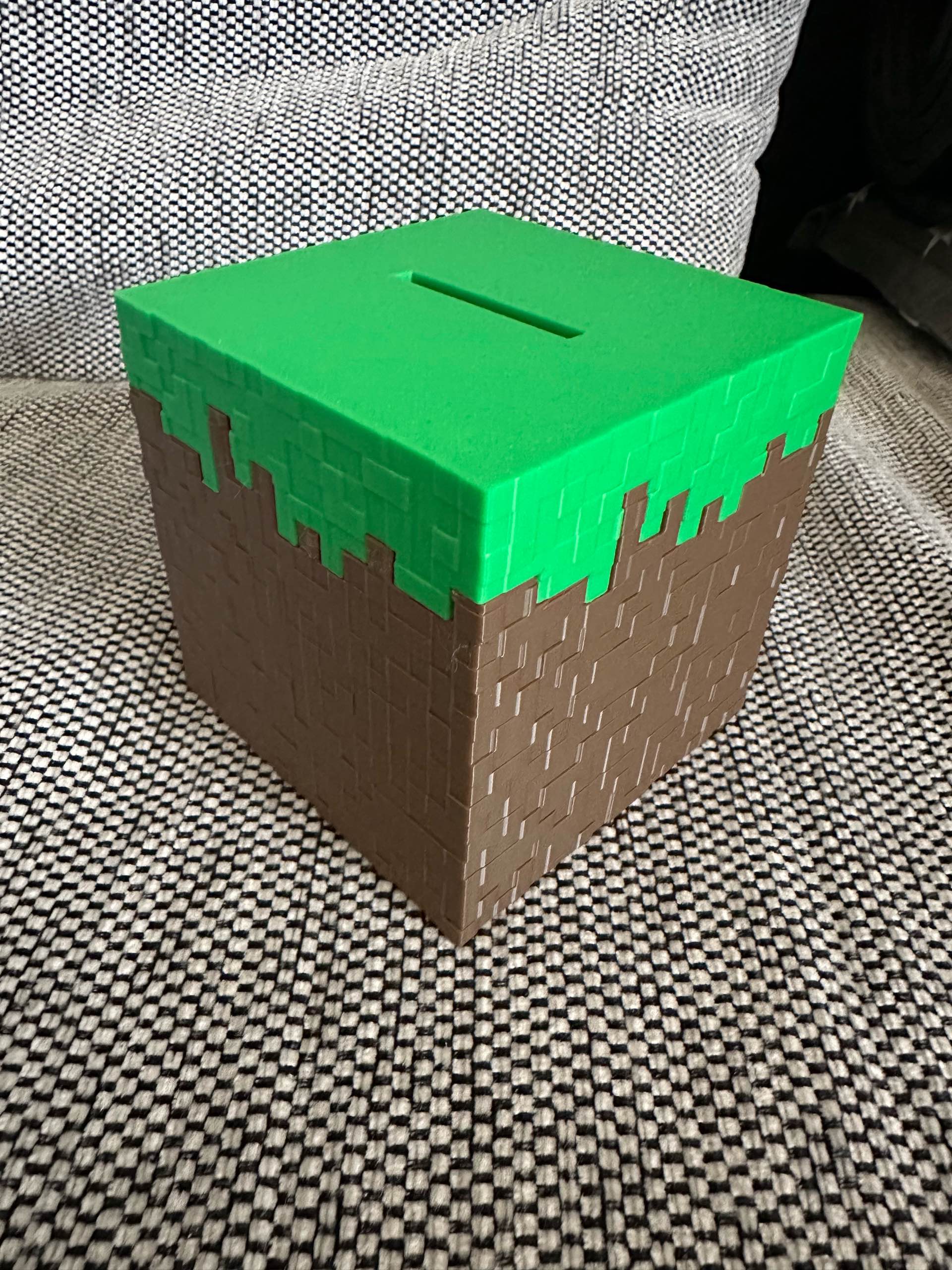 🟩 Tirelire Minecraft imprimée en 3D – Unique et personnalisée ! 🟩