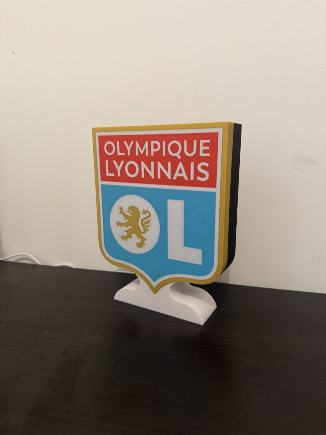 🦁 Boîte à lumière OL – Olympique Lyonnais (impression 3D personnalisée)
