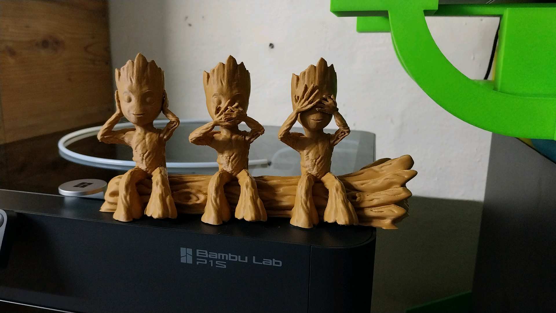 🌱 Trio Baby Groot “Ne rien entendre, dire ou voir” – Impression 3D artisanale 🌱