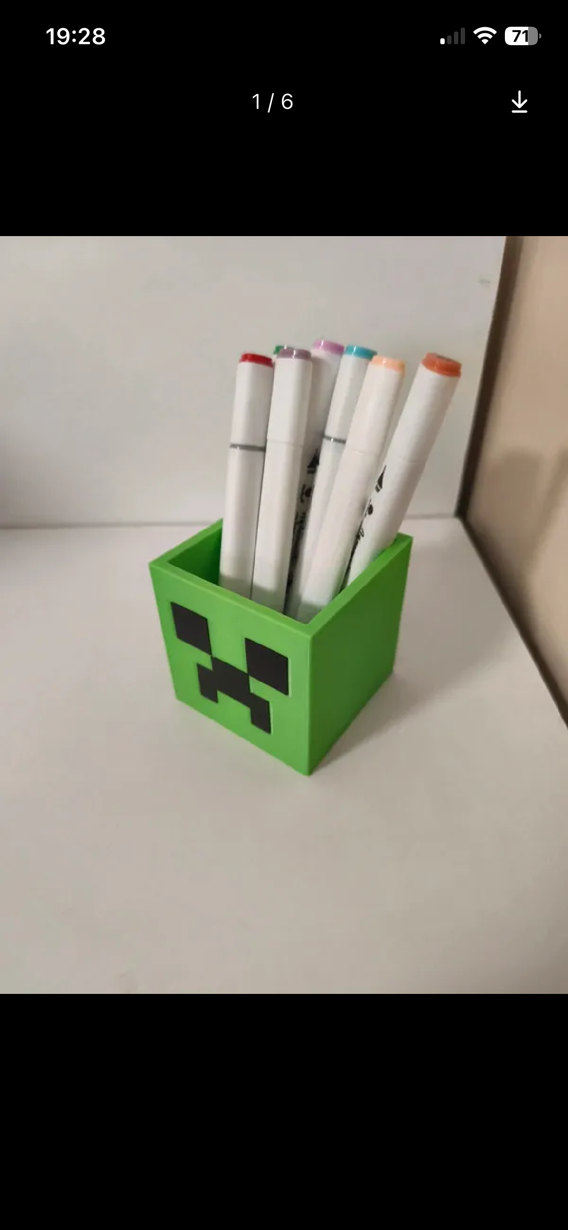 ⛏️ Pot à crayons Minecraft – 8 cm – Impression 3D – Couleur personnalisable 🟩