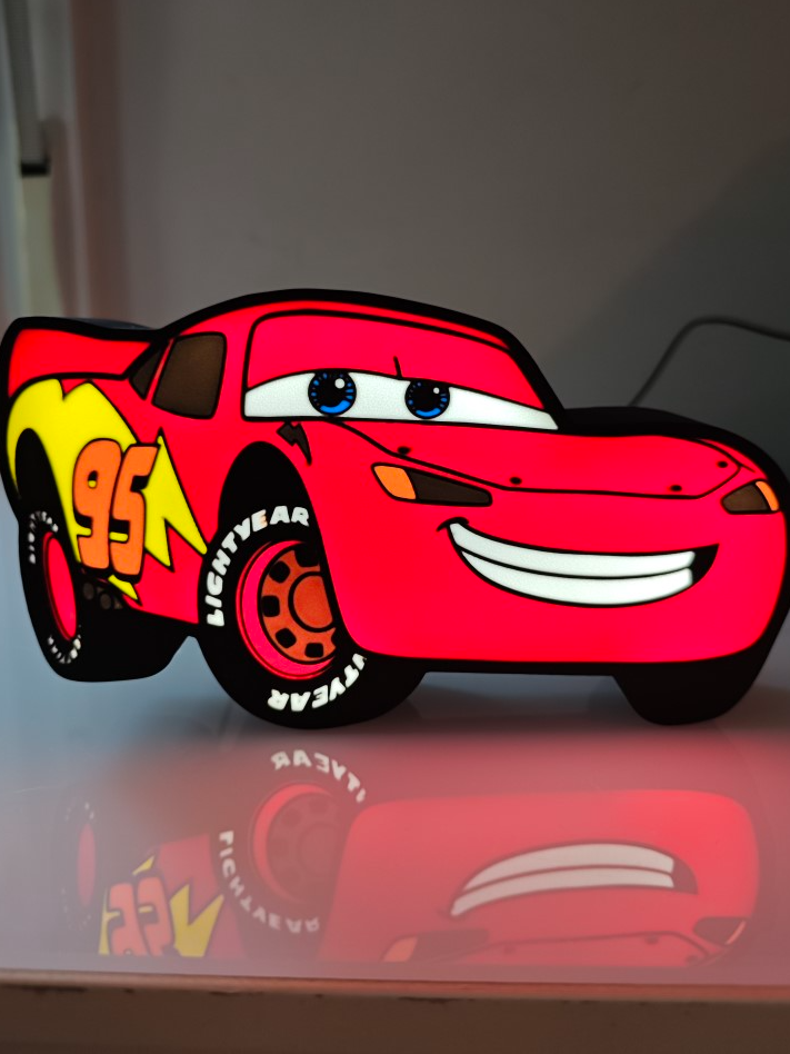🏎️ Boîte à lumière Cars imprimée en 3D – Veilleuse unique pour enfants ! 🏁