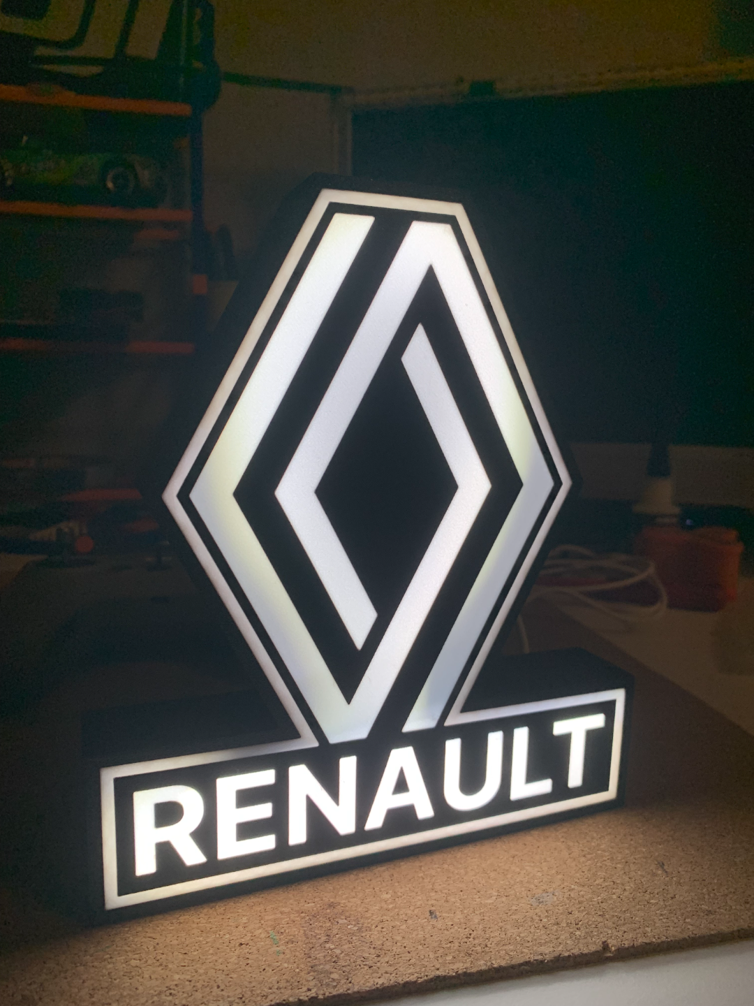 🟡 Boîte à lumière Renault – Impression 3D personnalisée 🟡