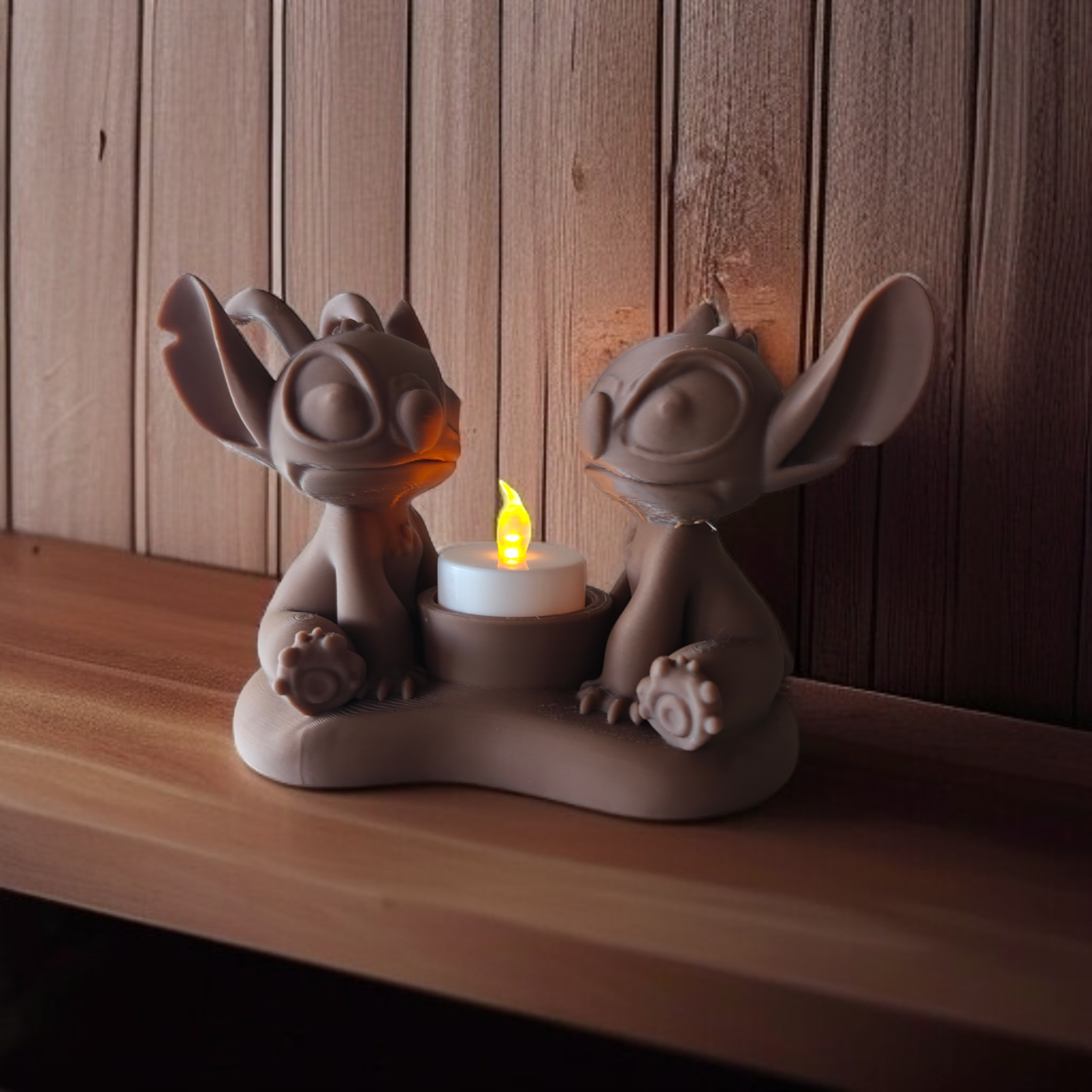 🕯️ Porte-bougie Stitch & Angel – Impression 3D unique ! 💙💗