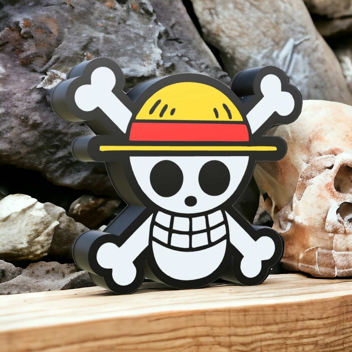 🏴‍☠️ Boîte décorative 3D – Jolly Roger One Piece 💡