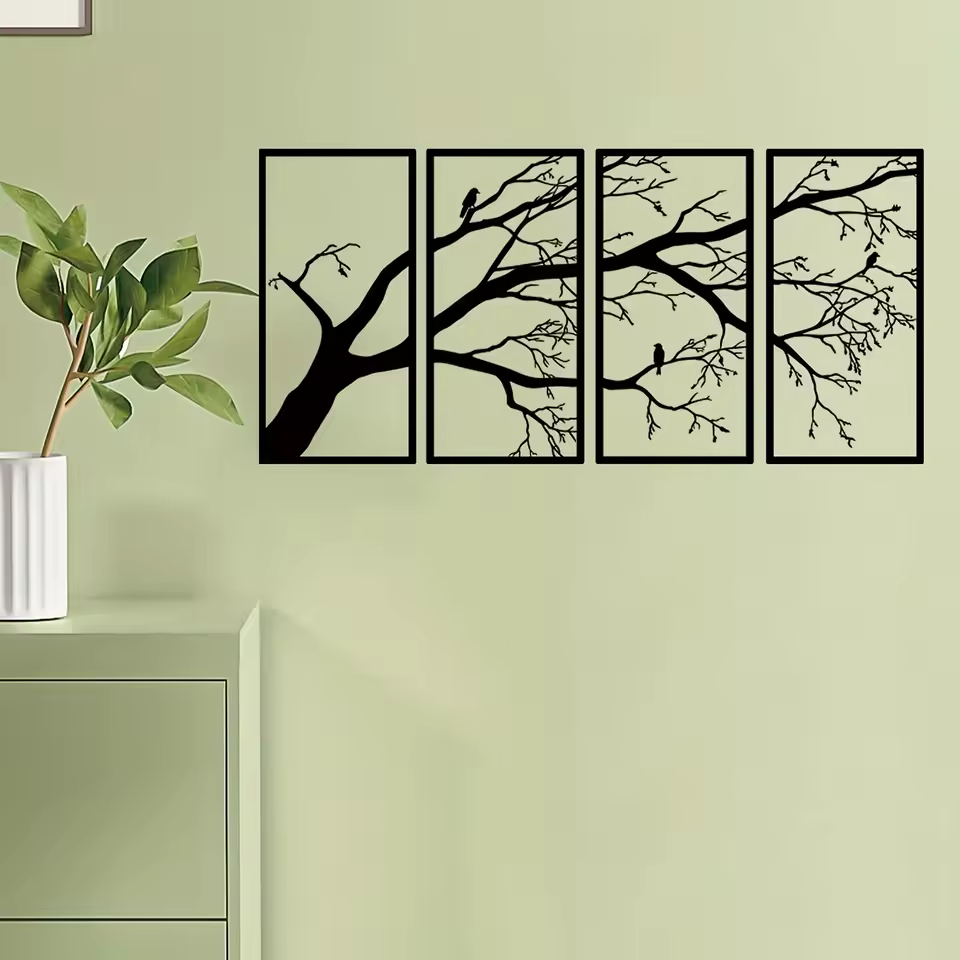 🖼️ Décoration murale arbre de vie  – 4 cadres imprimés en 3D (personnalisable)
