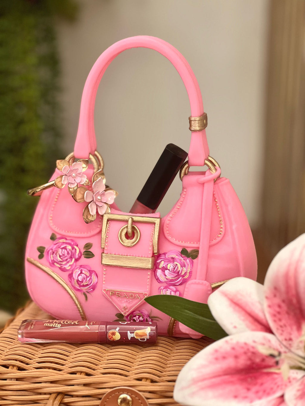 Jardinière en forme de sac à main de luxe