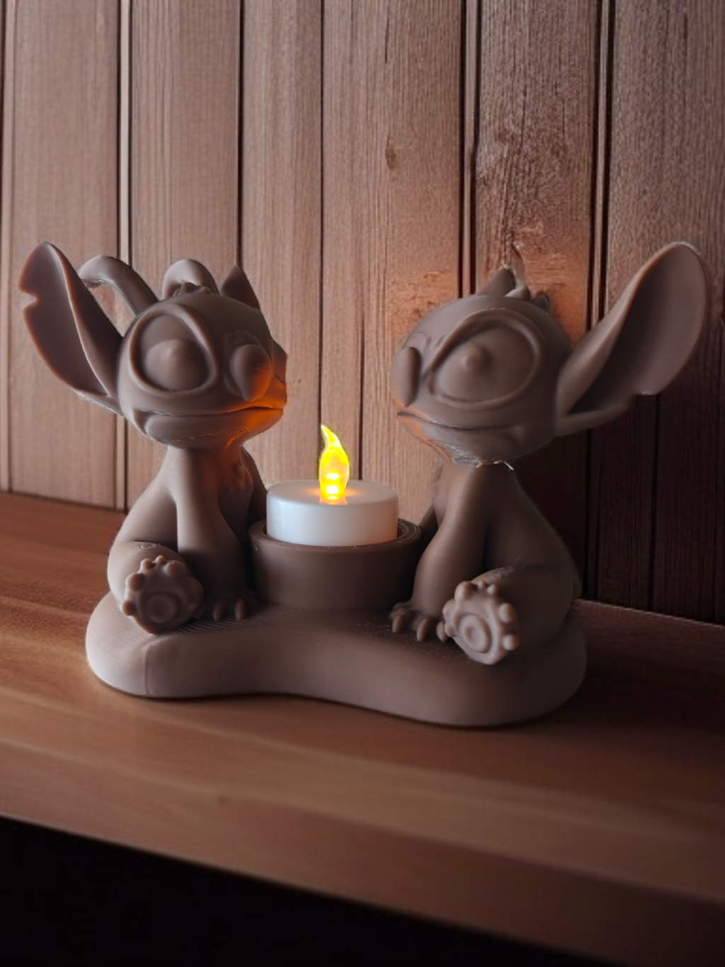 🕯️ Porte-bougie Stitch & Angel – Impression 3D unique ! 💙💗