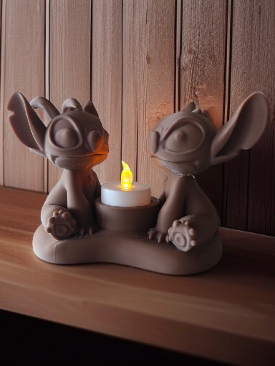 🕯️ Porte-bougie Stitch & Angel – Impression 3D unique ! 💙💗