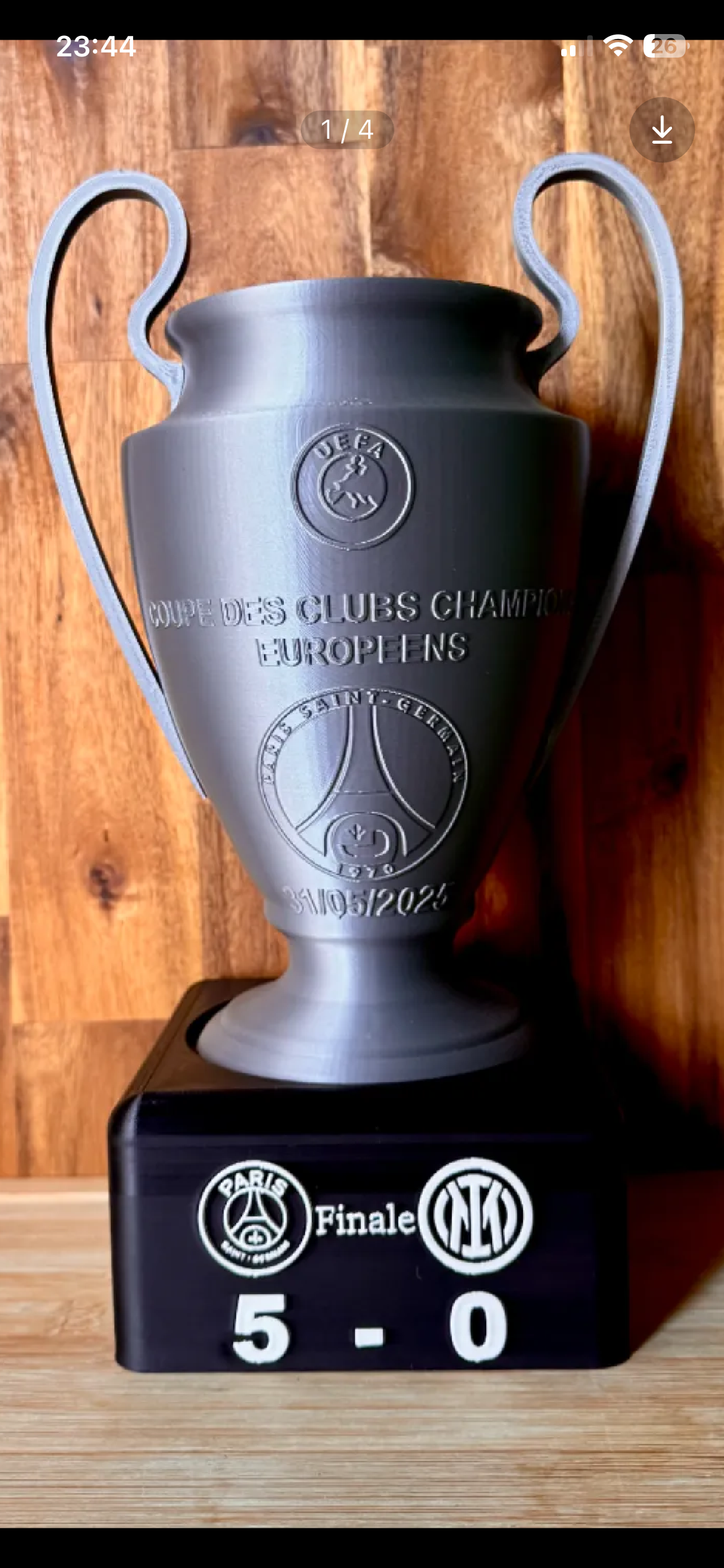 🏆 Coupe du PSG – Réplique 3D unique ! 🏆