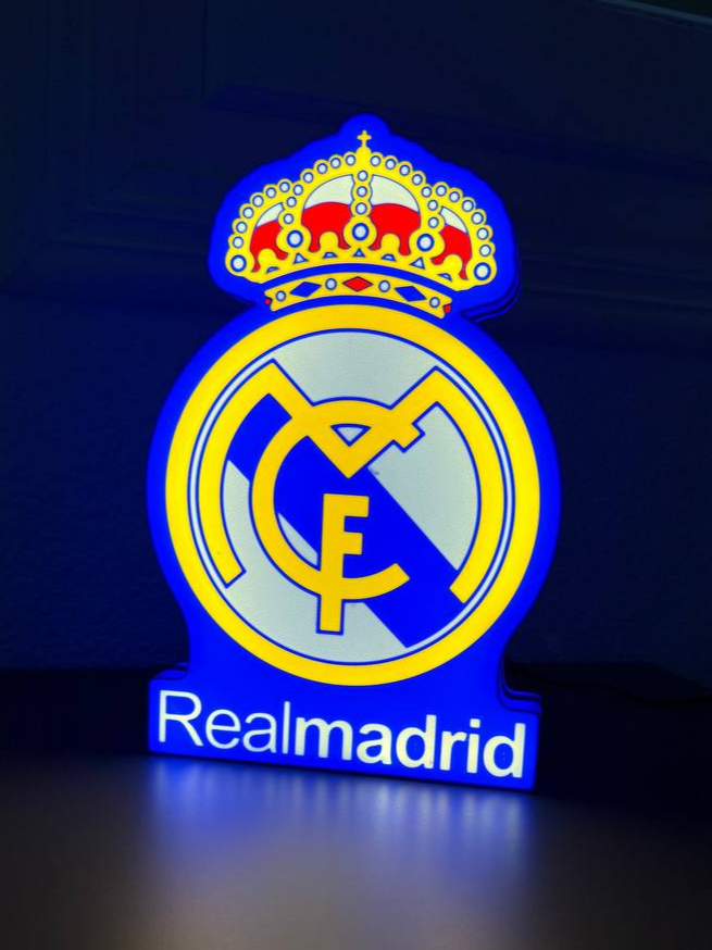 💡 Boîte à lumière Real Madrid – Impression 3D unique ⚽