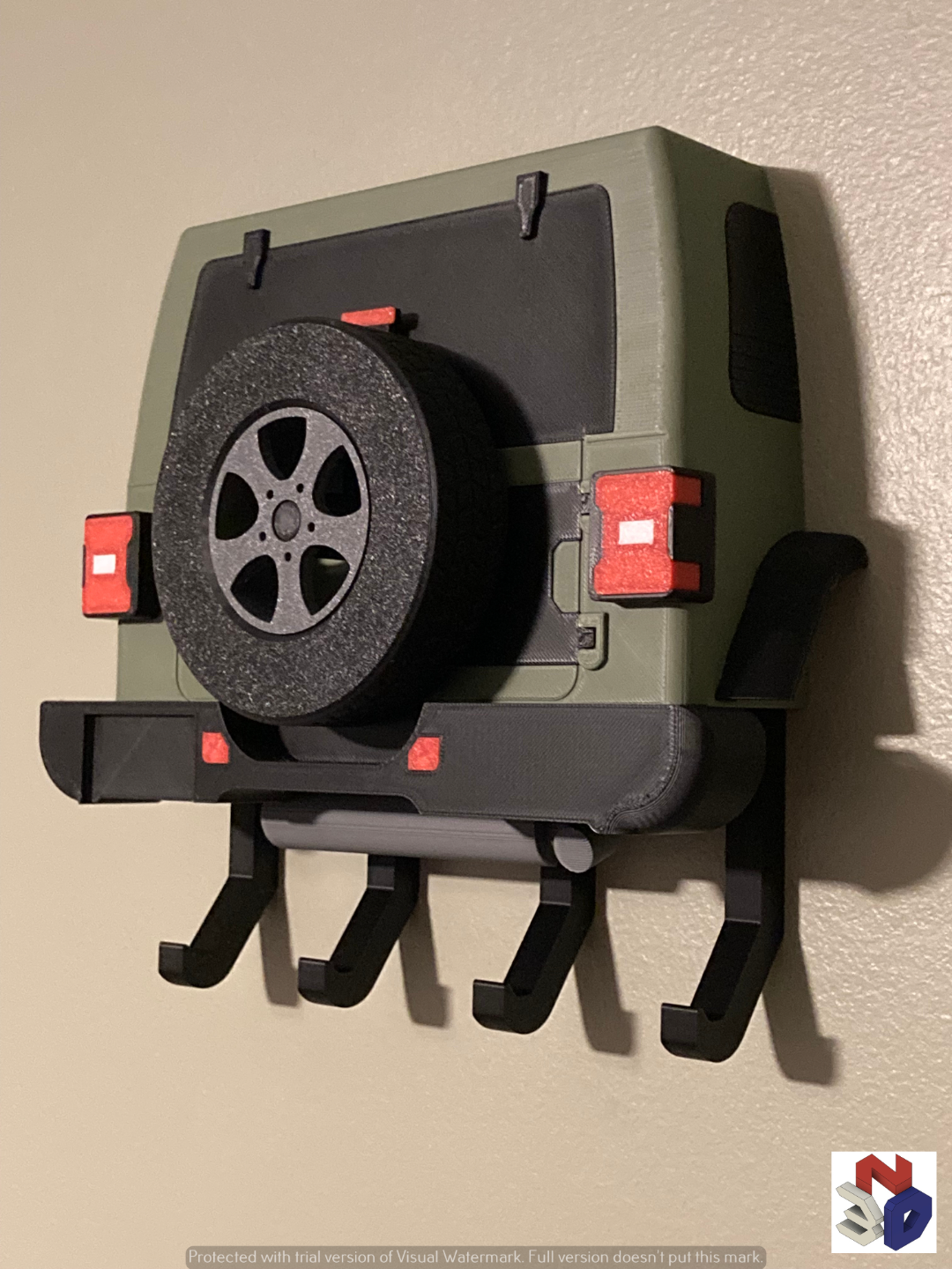 🚙 "Jeep" wall-mounted key holder – Customizable 3D printed 🎨