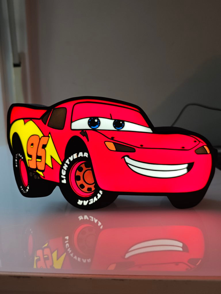 🏎️ Boîte à lumière Cars imprimée en 3D – Veilleuse unique pour enfants ! 🏁