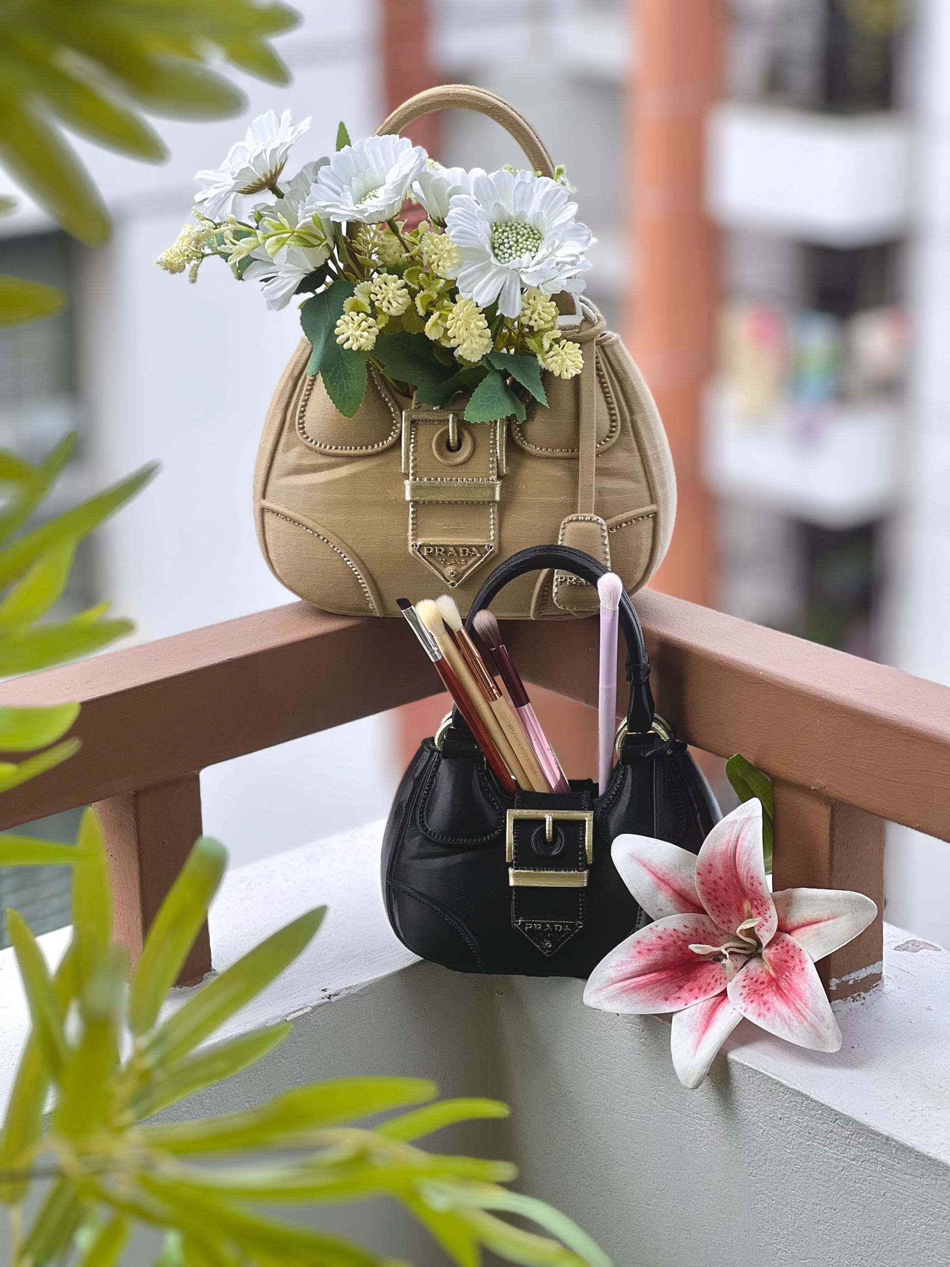 Jardinière en forme de sac à main de luxe