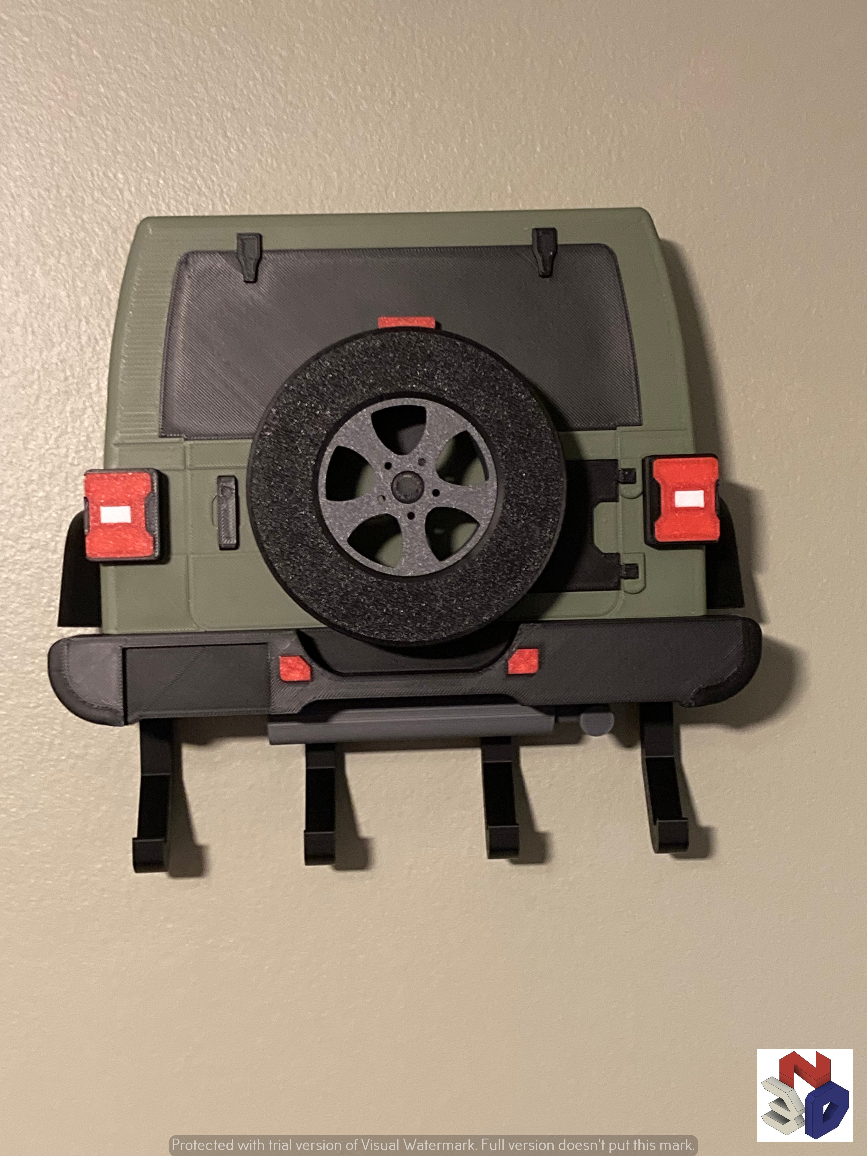 🚙 "Jeep" wall-mounted key holder – Customizable 3D printed 🎨
