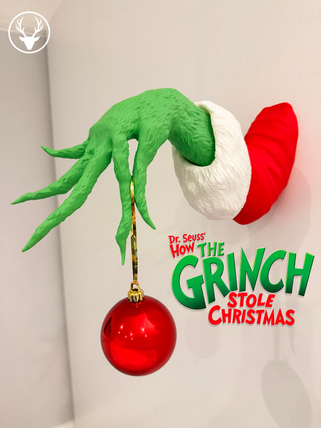 🎄 Décoration murale 3D – Main du Grinch 🎄