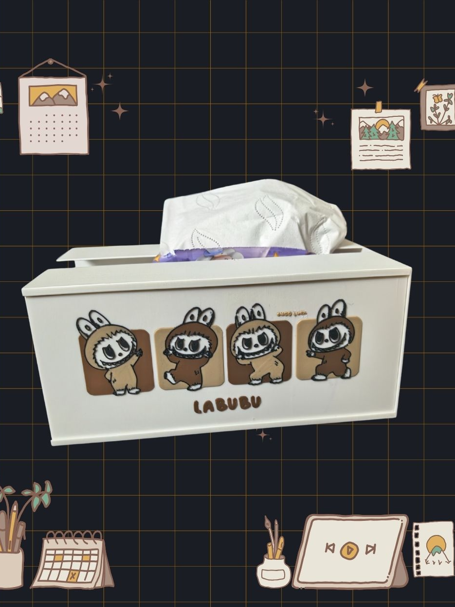 🧸 Customizable Labubu tissue box – Unique 3D printed!