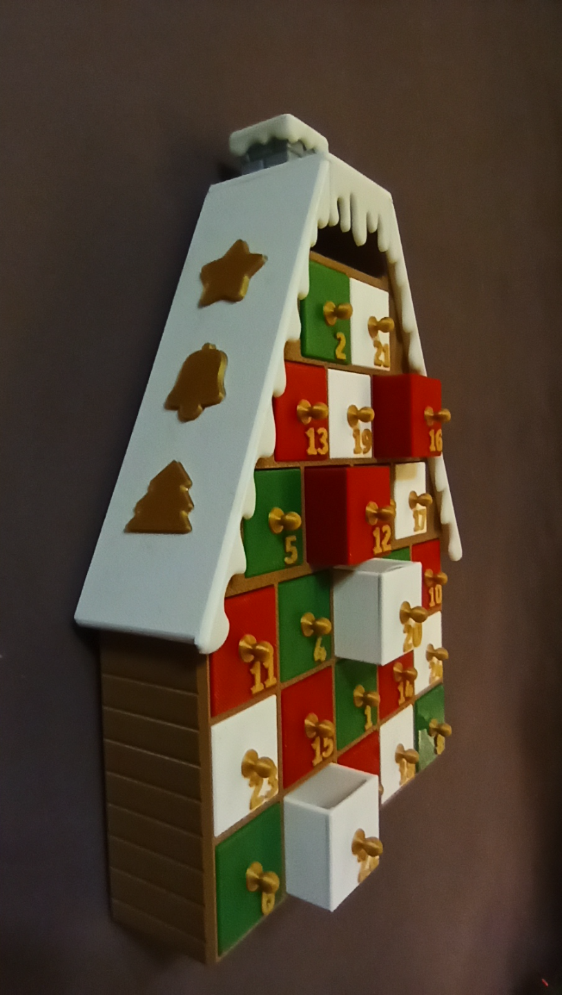🎄 Calendrier de l’Avent en forme de maison – Fabrication artisanale 3D 🎁