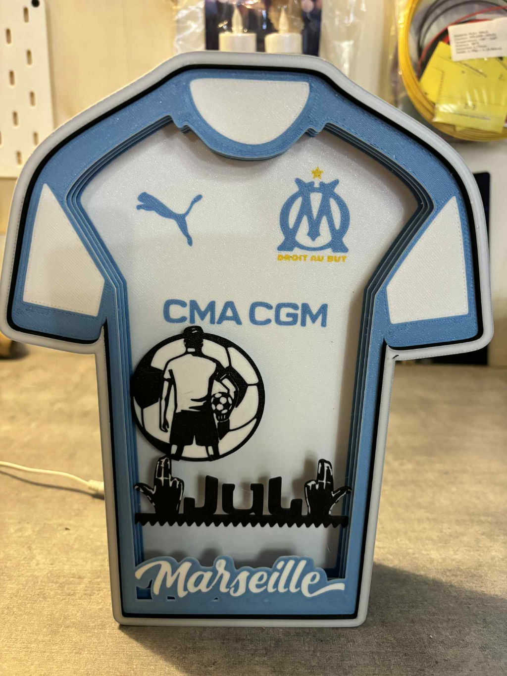 💡 Boîte à lumière OM – Impression 3D unique ⚽