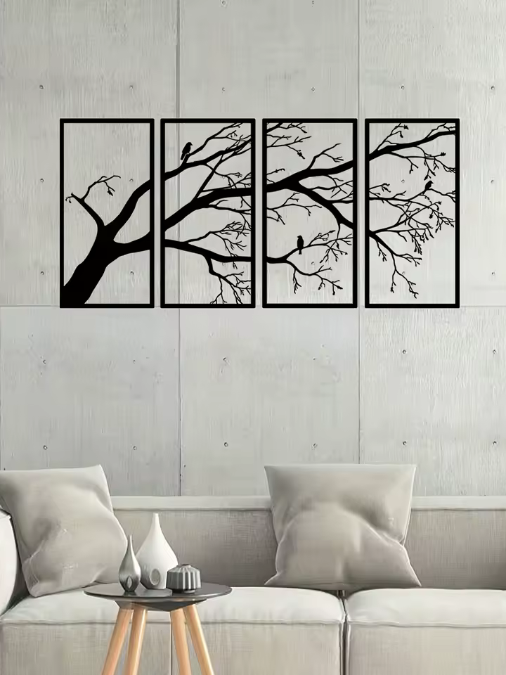🖼️ Décoration murale arbre de vie  – 4 cadres imprimés en 3D (personnalisable)