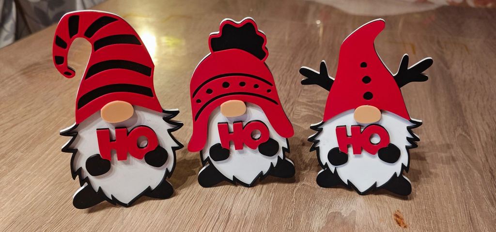 🎄 Lot de 3 gnomes décoratifs – Impression 3D 🎄